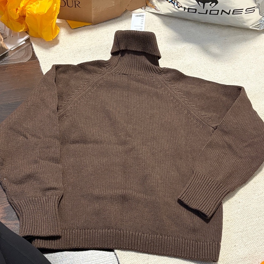 KOTN Women's Brown Turtleneck Sweater